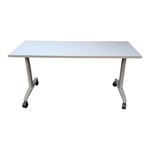 Pre-Owned HON 60×24 Flip-Top Training Table – White Laminate | Mobile Workspace