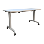 Pre-Owned HON 60×24 Flip-Top Training Table – White Laminate | Mobile Workspace