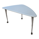 White triangular mobile table