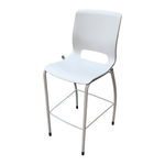 Hon Motivate Four-Leg Cafe Height Stool - White with Grey Frame
