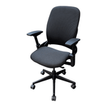 Steelcase Leap V2 Task Chair - Black Cloth Seat and Black Mesh Back
