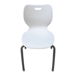 Pre-Owned HON SmartLink Stack Chair – White Plastic with Grey Metal Legs