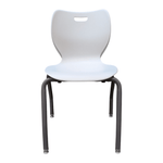 Pre-Owned HON SmartLink Stack Chair – White Plastic with Grey Metal Legs