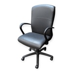 Pre-Owned Encore Seating Black Leather Conference Chair – Professional Executive Meeting Seating