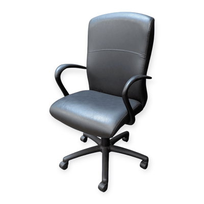 Pre-Owned Encore Seating Black Leather Conference Chair – Professional Executive Meeting Seating