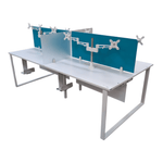 4x2 Sunline LZ Benching System - FOUR PACK | Pre-Owned Office Workstation with Modular Power and Monitor Arms