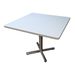 Pre-Owned HON 30" Square Breakroom Table – White Laminate with Chrome Base