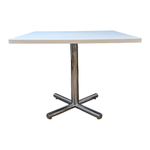 Pre-Owned HON 30" Square Breakroom Table – White Laminate with Chrome Base