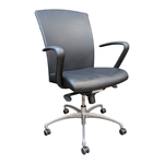 Pre-Owned Gunlocke Black Leather Conference Chair – Premium Executive Seating