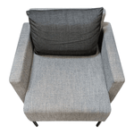 HBF Grey Fabric Lounge Chair with Black Cushion and Legs 230084 | Pre-Owned Office Lounge Chair for Reception Areas