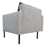 HBF Grey Fabric Lounge Chair with Black Cushion and Legs 230084 | Pre-Owned Office Lounge Chair for Reception Areas