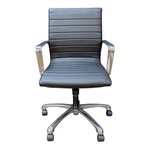 Office Source Mid-Back Executive Chair Black Upholstery Chrome Frame 60821 AM BLK | Pre-Owned Executive Office Chair