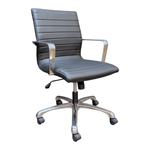 Office Source Mid-Back Executive Chair Black Upholstery Chrome Frame 60821 AM BLK | Pre-Owned Executive Office Chair