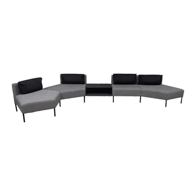 HBF Cityscape Pentagon Modular Sofa with Table Grey 260127 | Pre-Owned Office Modular Seating with Built-in Table