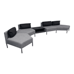 HBF Cityscape Pentagon Modular Sofa with Table Grey 260127 | Pre-Owned Office Modular Seating with Built-in Table