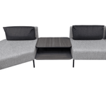 HBF Cityscape Pentagon Modular Sofa with Table Grey 260127 | Pre-Owned Office Modular Seating with Built-in Table