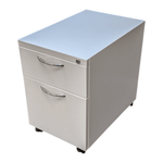 22" White Mobile Box/File Pedestal - 15"D x 21"H | Pre-Owned Office Storage Cabinet