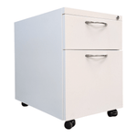 22" White Mobile Box/File Pedestal - 15"D x 21"H | Pre-Owned Office Storage Cabinet