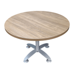 42" Steelcase Round Breakroom Table - Dark Bronze Top with Grey Base | Professional Pre-Owned Breakroom Furniture