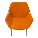 Keilhauer Cahoots Side Chair - Orange Upholstery with Chrome Frame | Pre-Owned Modern Guest Chair