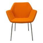 Keilhauer Cahoots Side Chair - Orange Upholstery with Chrome Frame | Pre-Owned Modern Guest Chair