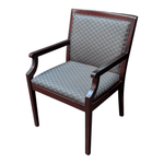 Patrician Furniture Wood Framed Side Chair - Mahogany with Green Fabric | Pre-Owned Traditional Guest Chair