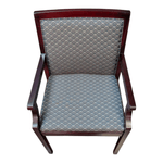 Patrician Furniture Wood Framed Side Chair - Mahogany with Green Fabric | Pre-Owned Traditional Guest Chair
