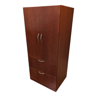 Storage/Lateral File Cabinet Combo – Cherry 30"W x 24"D x 65.75"H