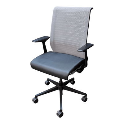 Intelligent Ergonomic Task Chair with Black Seat and Grey Mesh Back | Steelcase Think V1