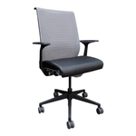 Intelligent Ergonomic Task Chair with Black Seat and Grey Mesh Back | Steelcase Think V1
