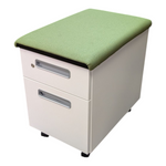 Steelcase Box/File Mobile Pedestal – White with Green Cushion Top