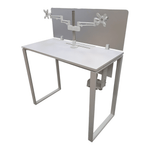 4x2 Sunline LZ Elevated Benching System SSG260056 | Pre-Owned Office Workstation with Frosted Glass Privacy Screens