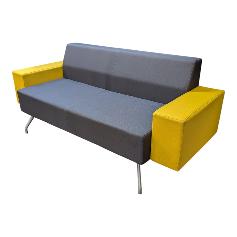 Kimball 2-Seat Sofa Yellow and Dark Grey, 69inX29inX30in
