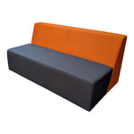 67" x 32.5" x 29.5" Steelcase Turnstone 2-Seat Sofa Orange and Dark Grey SOS260202 | Pre-Owned Office Sofa for Collaborative Spaces