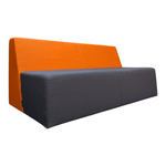 67" x 32.5" x 29.5" Steelcase Turnstone 2-Seat Sofa Orange and Dark Grey SOS260202 | Pre-Owned Office Sofa for Collaborative Spaces