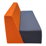 67" x 32.5" x 29.5" Steelcase Turnstone 2-Seat Sofa Orange and Dark Grey SOS260202 | Pre-Owned Office Sofa for Collaborative Spaces