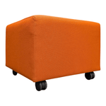 21" x 21" x 16.5" Steelcase Await Orange Mobile Ottoman TB117 Model 460-H SOS260208 | Pre-Owned Office Ottoman with Rolling Casters