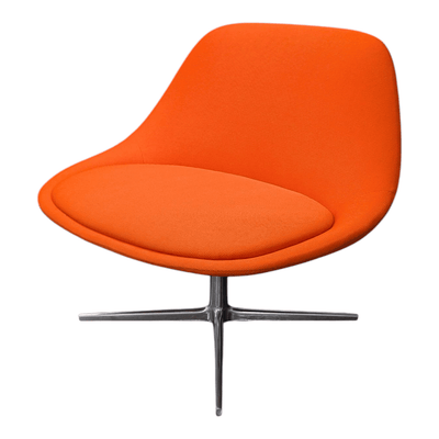 Bernhardt Chiara Orange Swivel Lounge Chair SOS260204 | Pre-Owned Office Lounge Chair with 360 Degree Swivel Base