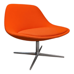 Bernhardt Chiara Orange Swivel Lounge Chair SOS260204 | Pre-Owned Office Lounge Chair with 360 Degree Swivel Base