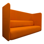 93" x 31" x 52.25" Bernhardt Code Orange High-Back Sofa SOS260210 | Pre-Owned Office Sofa with Privacy and Acoustic Comfort