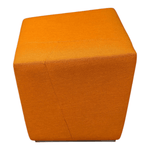 18" x 19" x 18.75" Leland Orange Fabric Ottoman SOS260206 | Pre-Owned Office Ottoman for Flexible Seating