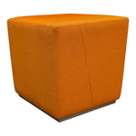 18" x 19" x 18.75" Leland Orange Fabric Ottoman SOS260206 | Pre-Owned Office Ottoman for Flexible Seating