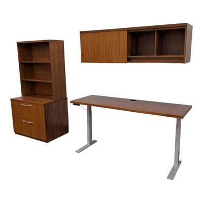 Gunlocke 4-Piece Private Office Set RS260173 | Pre-Owned Complete Office Furniture Set with Sit-to-Stand Desk