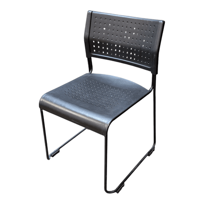 Steelcase Black Backliner Stackable Side Chair 260219 | Pre-Owned Office Stacking Chair for Conference Rooms