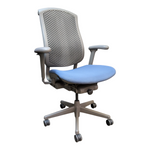 Herman Miller Celle Chair, Blue Fabric Seat/Grey Plastic Back