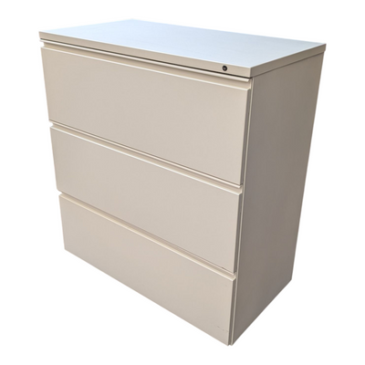 Herman Miller 3-Drawer Lateral File Cabinet – White Metal