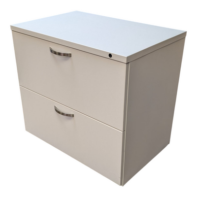 Herman Miller 2-Drawer Lateral File Cabinet – White Metal