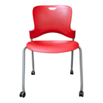 Herman Miller Caper Armless Stack Chair – Red with Casters