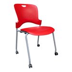 Herman Miller Caper Armless Stack Chair – Red with Casters