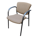 Highmark Lynx Stackable Guest Chair – Brown Multicolored Fabric, Black Metal Frame